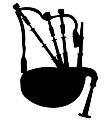 Aufkleber mit Highland Bagpipe - Schwarz