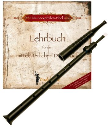 Einsteiger-Set für Mittelalter-Sackpfeife - Übungsflöte mit Lehrbuch